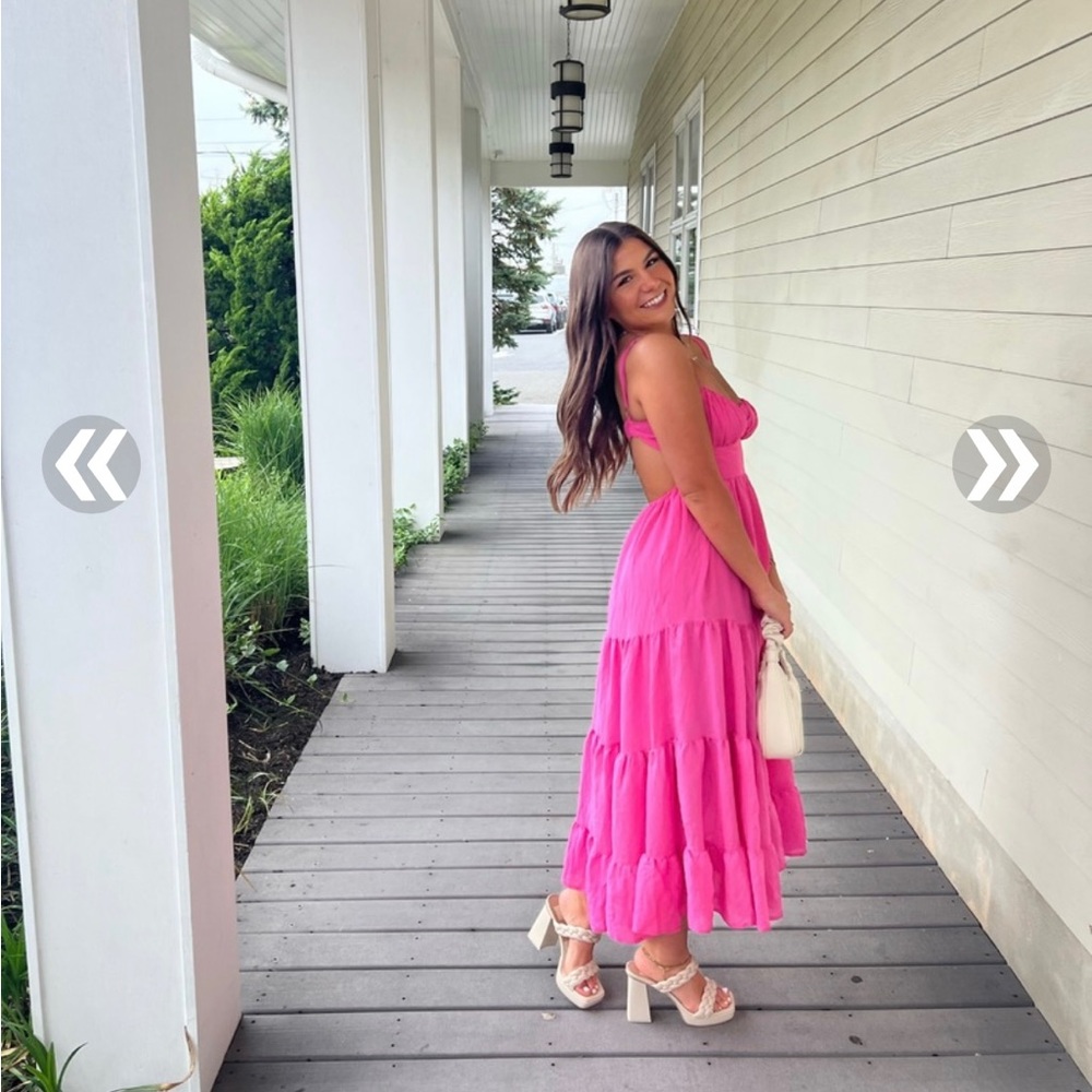 Princess Polly Joelle midi dress in hot pink size 8